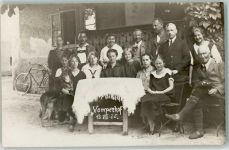 Familienfoto mit Hund u. Fahrrad AK Privatfoto 1928 Privatfoto AK