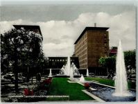 46045 W4200 Oberhausen , Rheinl - Rückseite mit Abschürfungen bzw Kleberesten Springbrunnen am Europa Haus