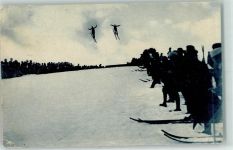 Skiwettrennen - Doppelsprung - Verlag Wehrli 16610 Ski 1907 Gebrauchsspuren