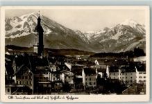 83278 W8220 Traunstein , Oberbay - Alt-Traunstein mit Blick auf Hochfelln und Hochgern