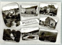 64720 W6120 Vielbrunn , Odenw Gebrauchsspuren Rückseite mit Abschürfungen und Kleberesten Hotel Zum Hasen Pension Weyrich Gasthaus Pension Zur Krone Ohrenbachtal Schwimmbad Kleingolf Hotel Odenwaldheim