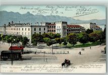Thun Die Kasernen Pferdekutsche Bahnwagen Kaserne 1905