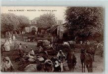 Meknes 1920 - Villes du Maroc , le Marche aux grains Marktszene AK