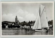 88662 W7770 Überlingen , Bodensee - Blick nach Überlingen Segelboot