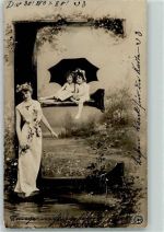 Jugendstil AK Buchstabenkarte 1904 Fotomontage AK
