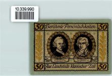 06246 O4204 Bad Lauchstädt Notgeldschein 50 Pfennig Notgeld Gellert und Glein