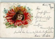 Blüte mit Menschengesicht 1900 Gebrauchsspuren