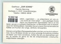 82497 W8101 Unterammergau KEINE AK Gasthaus Zur Sonne