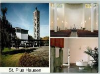 63179 W6053 Hausen , Kr Offenbach am Main - St. Pius Altaransicht Taufbecken