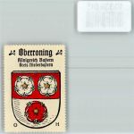 84056 W8303 Oberroning a d Laaber Vignette Wappen Rosen Kaffee HAG