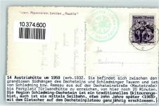 Austriahütte Winter Beschreibung aufgeklebt Hüttenstempel