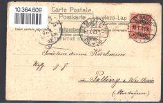 AK mit Stoff Prägedruck Veilchen Schwalbe 1903 Gebrauchsspuren