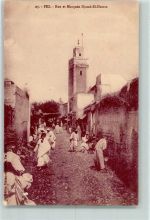 Fes Fez 1919 - Rue et Moschee Djama-El-Hamra AK