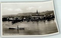 78315 W7760 Radolfzell am Bodensee - Fliegeraufnahme Dampfer Kirche Segelboot