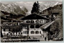 82432 W8109 Wallgau - Gasthaus Post gegen Wettersteingebirge
