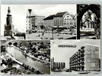 17489 O2200 Greifswald , Hansestadt - Dom St. Nicolai Platz der Freundschaft Klosterruine Marineschule Bootshafen