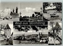 86650 W8853 Wemding - Marktplatz Baronturm Heubachturm Lohweiher Ruderboote