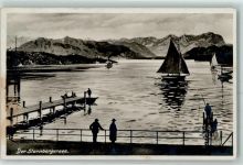 82319 W8130 Starnberg - Starnbergersee Segelboote Angler
