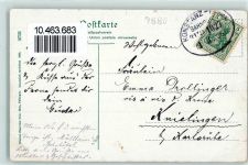 79713 W7880 Bad Säckingen 1906 - Trompeter von Säckingen Scheffeldenkmal Bahnpost Zug 1627