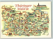 07407 O6820 Rudolstadt - Thüringer Wald Landkarte