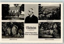 33039 W3493 Nieheim - Dichter Friedrich Wilhelm Weber Weberhaus Weberehrung Webers Grabstätte