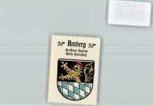 92224 W8450 Amberg , Oberpf - Vignette Wappen Kaffee Hag ca 1920-1940
