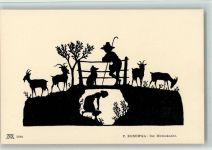 Ackermann Serie 140 Silhouetten IV - Hirtenknabe - Sehr gute Erhaltung Konewka, P. Künstlerkarte