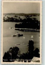 82211 W8036 Herrsching a. Ammersee - Blick auf die Landungsbrücke Seitenraddampfer Segelboot
