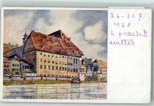4400 Steyr Künstlerkarte Enns Alte Häuser Aquarell von A. Lebeda