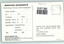 P29WB - John Baker USA Quantas Boing 747 B AK Qsl-Karte