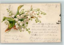 Stempelflecken AK Maiglöckchen 1905 Lithographie