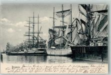 28195 W2800 Bremen 1904 - Freihafen Segelschiffe Verladekräne