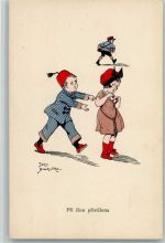 Verlag Amag H 44 - Kinder, Briefträger, sign John Blackwithe Liebesbrief Künstlerkarte