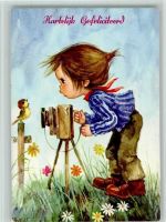 Vogel fotografieren AK Gute Erhaltung Fotoapparat