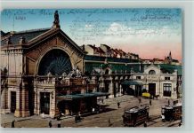 Liege Gare des Guillemins , Straßenbahn Bahnhof 1916
