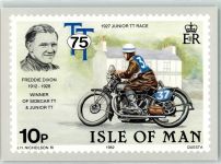 Briefmarken Abbildung Freddie Dixon AK Motorrad