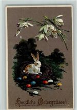 Osternest mit Hase, gute Erhaltung Osterei 1923