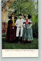 W4970 Bad Oeynhausen Trachtenpaar, gute Erhaltung AK Trachten Schaumburg-Lippe 1905