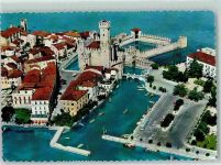 25019 Sirmione - Fliegeraufnahme Lago di Garda Segelboot Ruderboot Omnibus