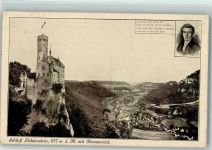 72805 W7414 Lichtenstein , Württ - Schloß Lichtenstein mit Honauertal Gedicht W. Hauff
