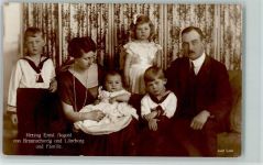 Herzog Ernst August mit Familie , sehr sehr gute Erhaltung AK Adel Braunschweig Foto AK