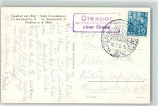 01587 O8400 Riesa - Landpoststempel Diesbar Elbebogen Dampfer