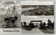 26434 W2942 Schillig Gebrauchsspuren Nordseebad Segelboot Liegewiese Zeltplatz Schillig Zelt Gasthaus Schillig Inh. Friedrich Jeske