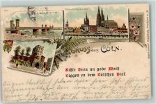 50667 W5021 Köln Altstadt-Süd 101 1897 Lithographie Eisenbahnbrücke Severinstor