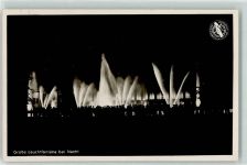 W4000 Düsseldorf Schaffendes Volk 1937 Große Leuchtfontäne bei Nacht Stadt mit Hakenkreuz