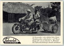 Fahrerlob Anhänger in Afrika Werrbung Motorrad