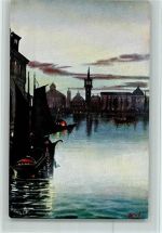 Venezia Serie Venice 6681 Mondschein , Gondel - gute Erhaltung Tucks Künstlerkarte