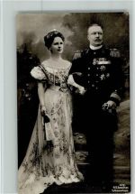 Königspaar, Fächer, Orden an der Uniform AK Adel Schweden