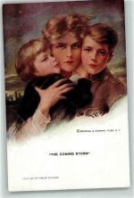 Nr. 761 sign. Boileau, Philip - The Coming Sorm - Mutter und Kind Reinthal u. Newman Künstlerkarte