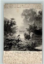 Bäuerin mit einer Kuh, gute Erhaltung Koller, R. 1909